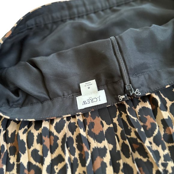 J. Crew Leopard Print Pleated Skirt - Picture 2 of 5